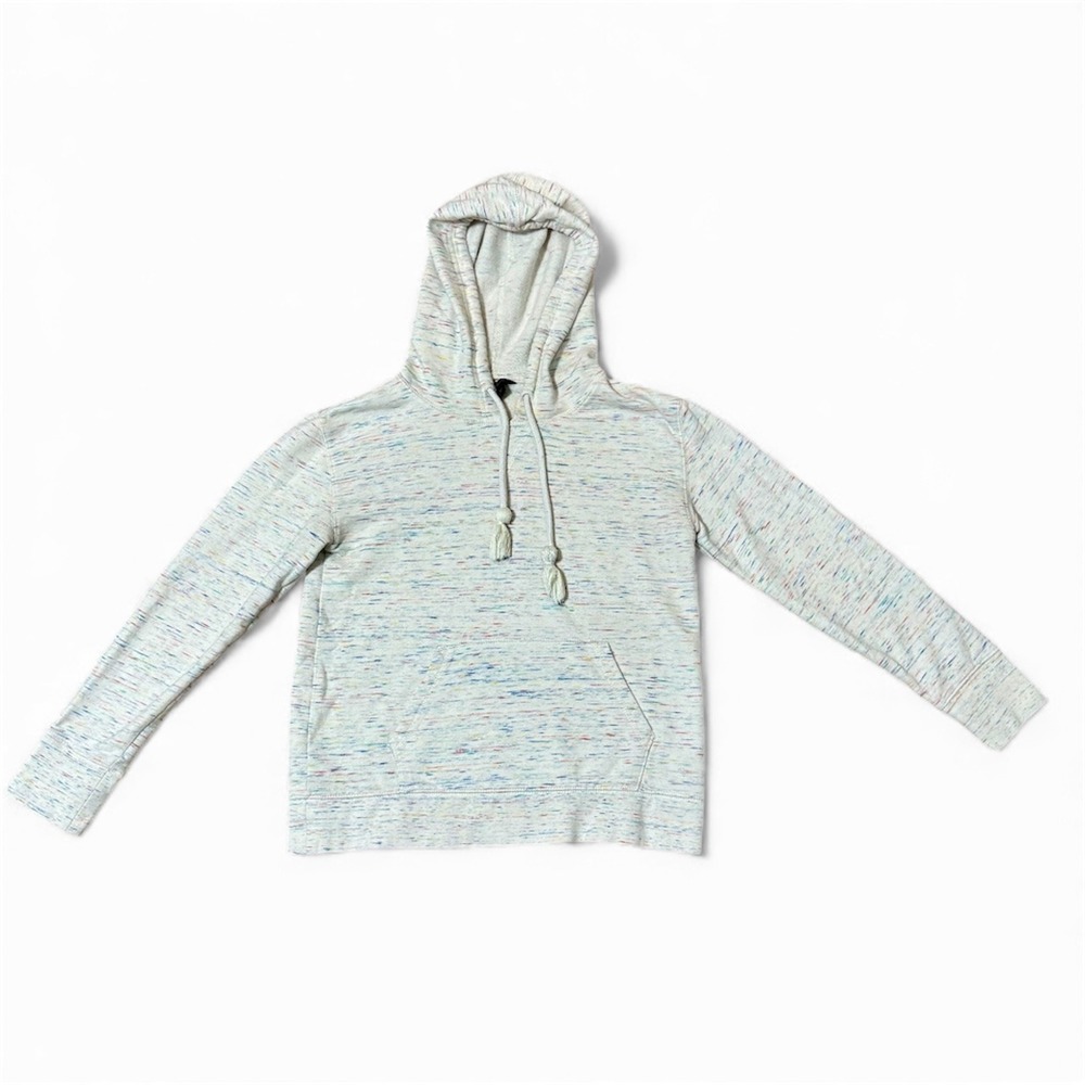 J Crew Speckled‎ Multicolored Hoodie Sweatshirt Pullover Women XS Kangaroo Pouch